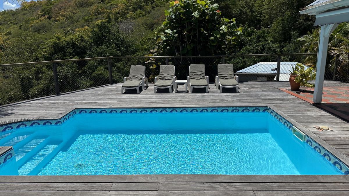 location villa martinique piscine  - transat 4